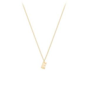Jewlr E Initial Necklace 16” + 2” Extender 14K Yellow Gold Necklace
